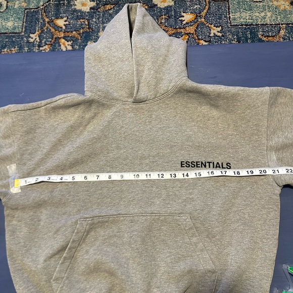 ESSENTIALS Light Gray Pullover Hoodie - Picture 14 of 15